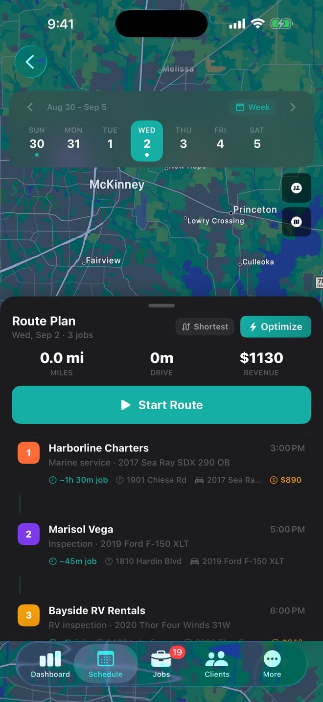 Trackara Pro on iPhone: Mobile Mechanic Dispatch Software for Small Teams