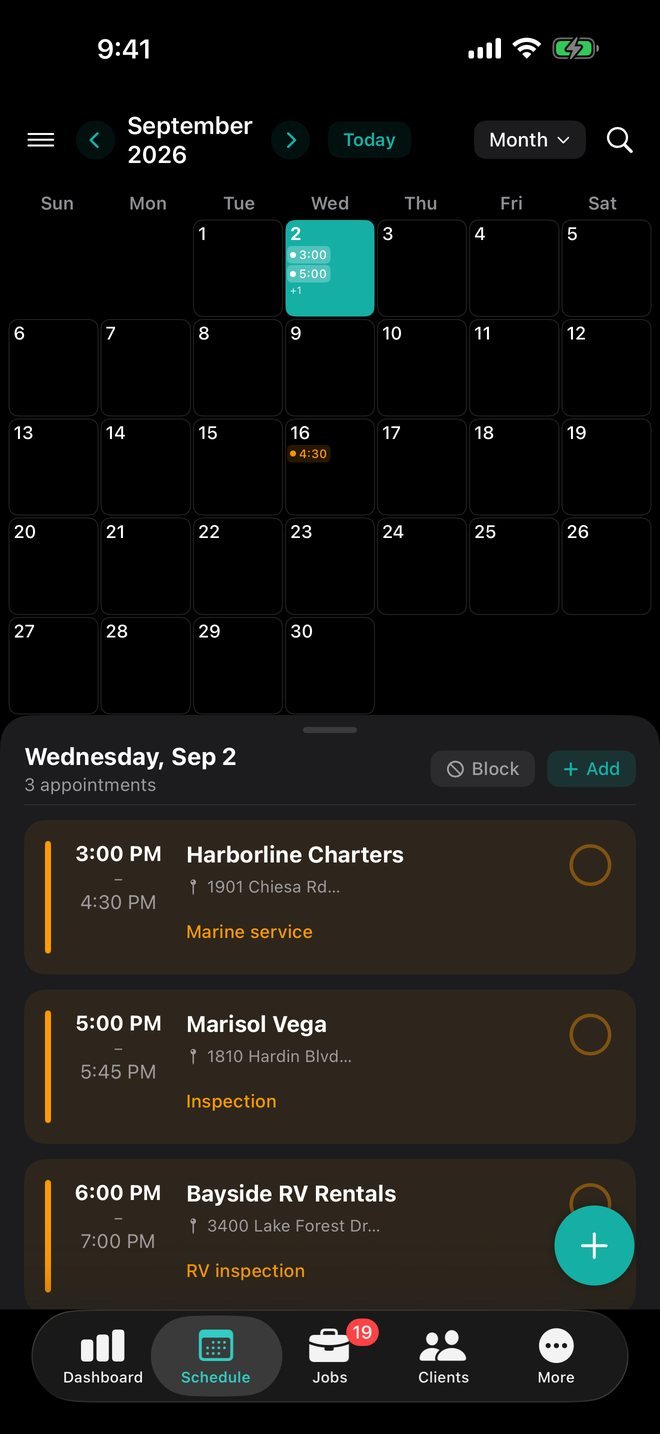 Trackara Pro on iPhone: Auto Repair Scheduling Softwarefor Small and Mobile Shops